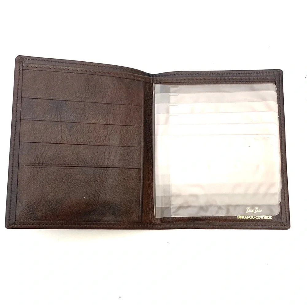 Tex Tan Men's Chocolate Brown Durango Leather Bi-Fold Wallet